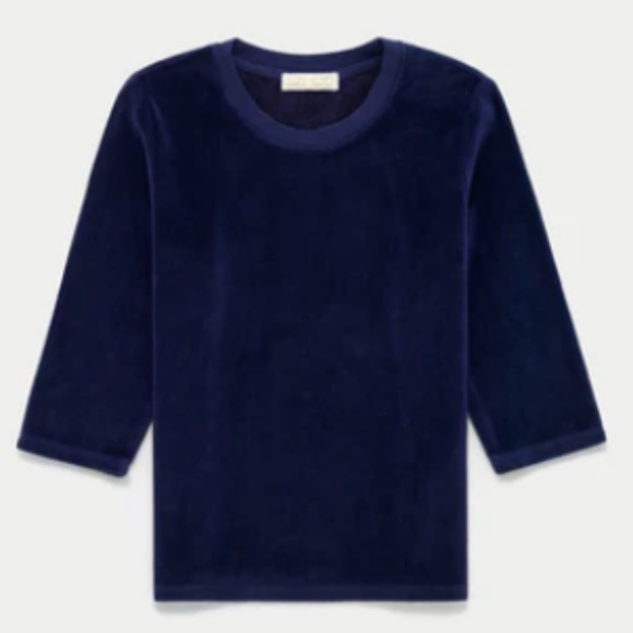 Suzi Kondi Corfu Elbow Sleeve Crew in Velour, Navy size XL - Picture 1 of 4